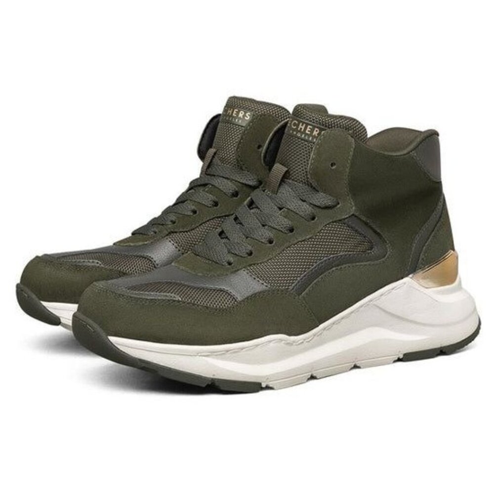 Skechers Women’s Rovina High-Top Sneakers 155250-Olive Green, Sz 8- tongue stain